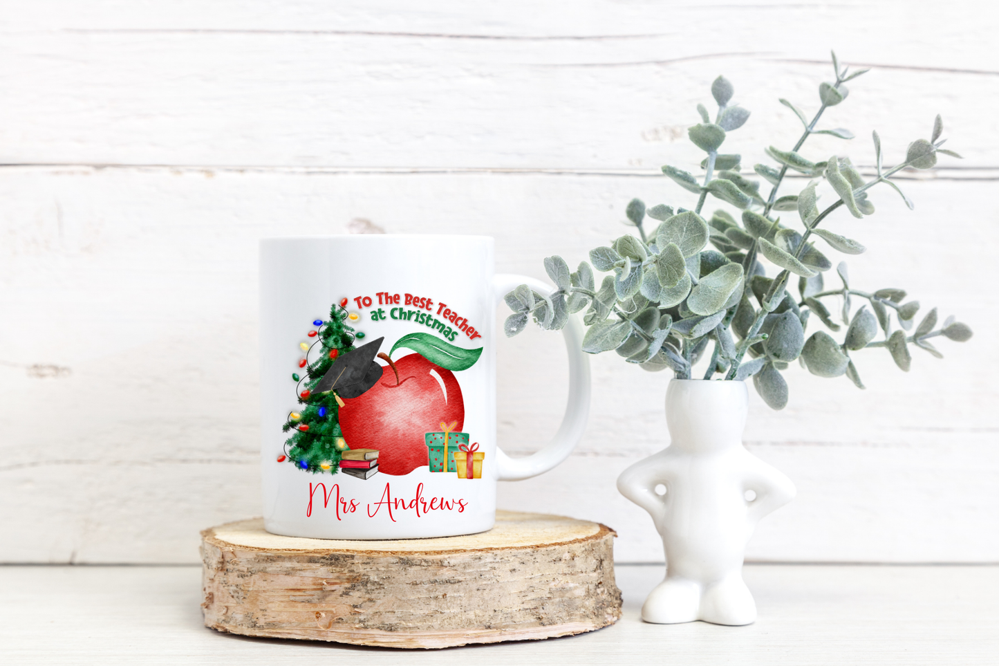 To The Best Teacher At Christmas Personalised Christmas Mug