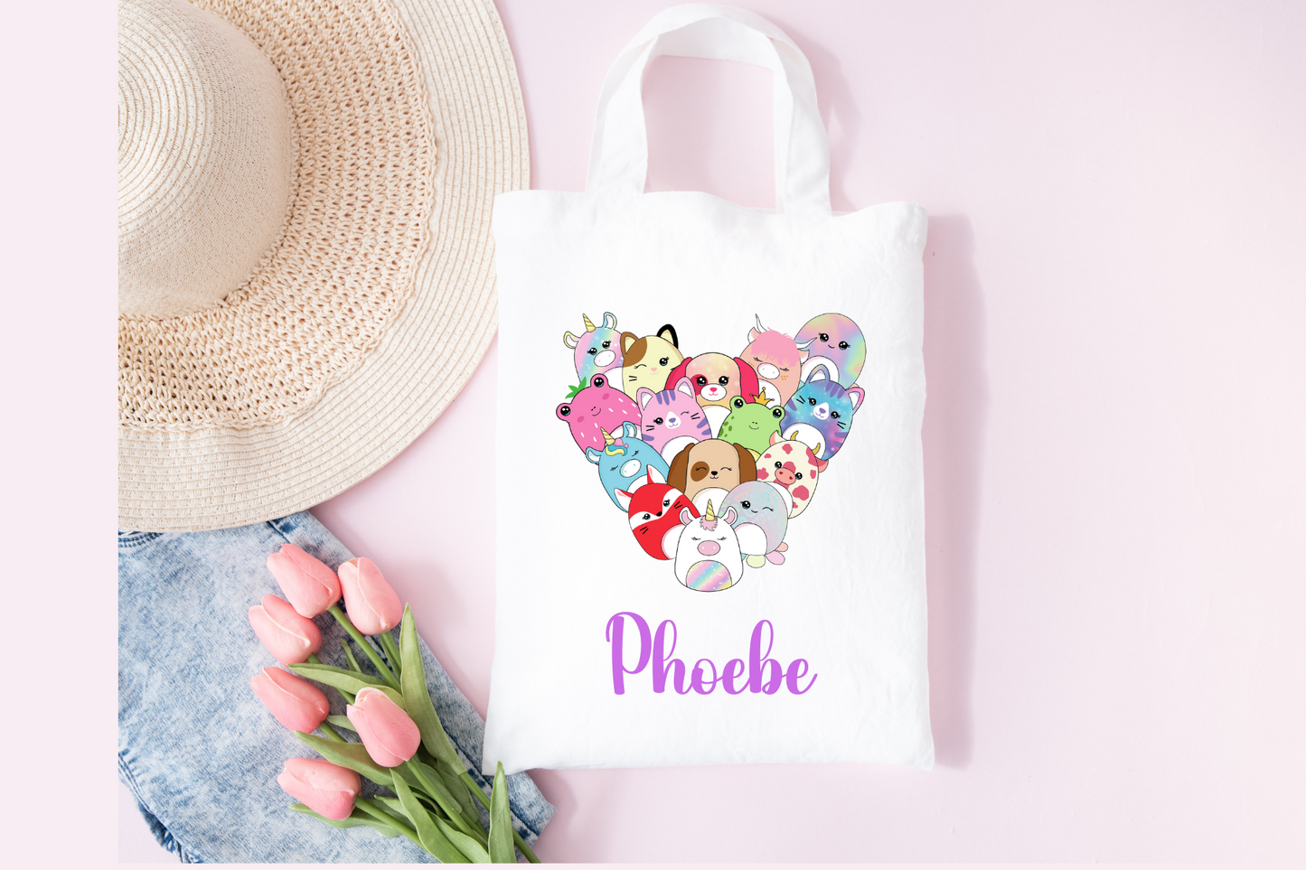 Personalised Squishmallow White Tote Bag