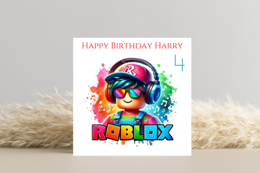 Personalised Roblox Birthday card