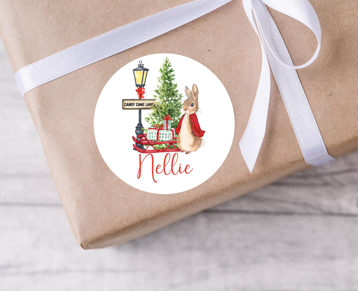 Personalised Peter Rabbit Christmas Present Labels - 12 per sheet