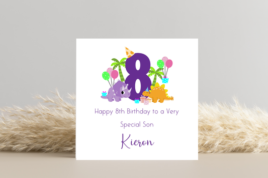 Personalised 8th Birthday Personalised Card