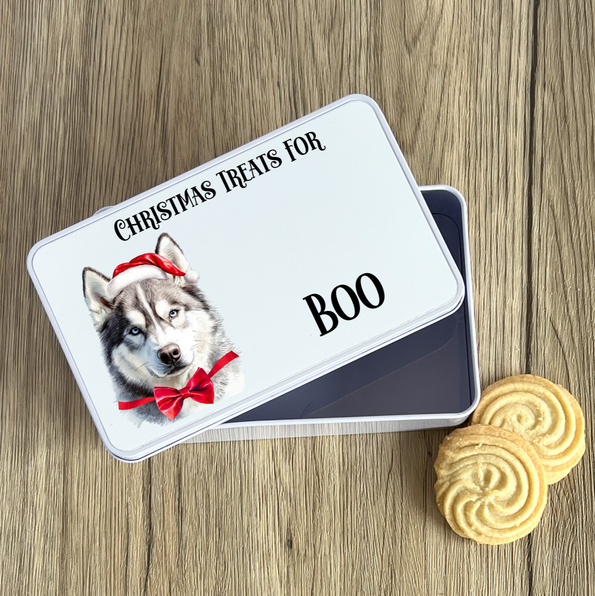 Personalised Dog Christmas Treat Tin