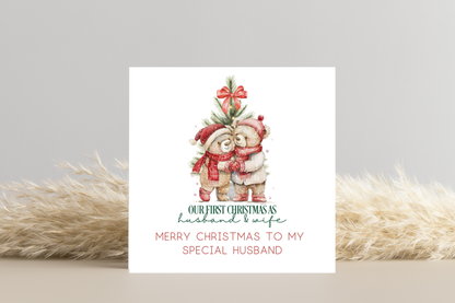 First Christmas as Husband Wife Christmas Card for my husband wife