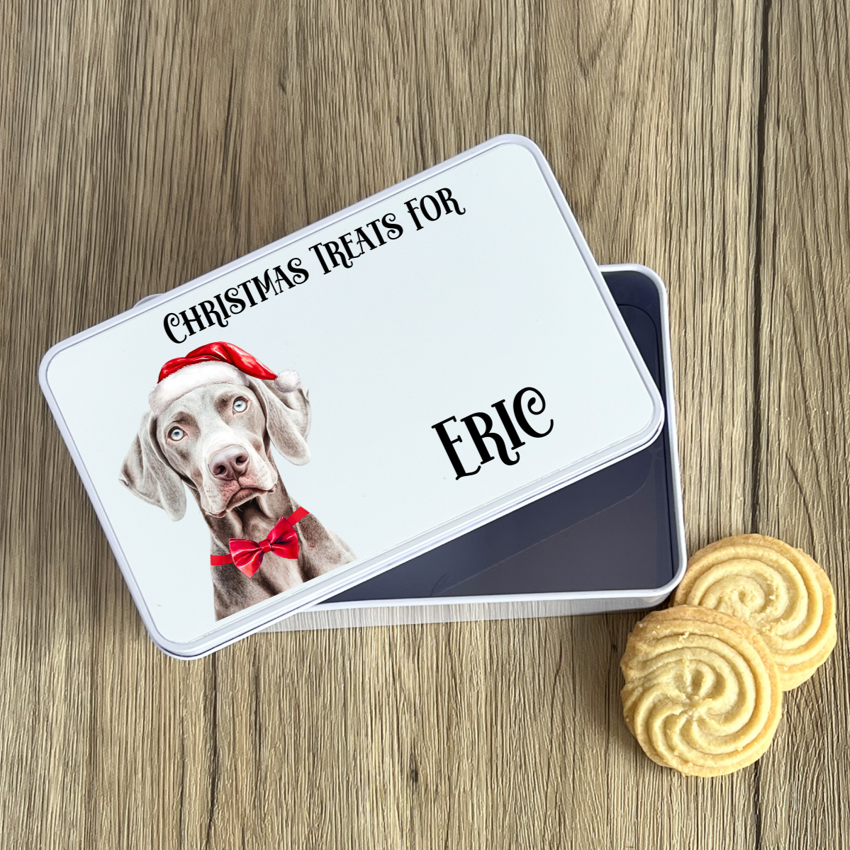 Personalised Dog Christmas Treat Tin