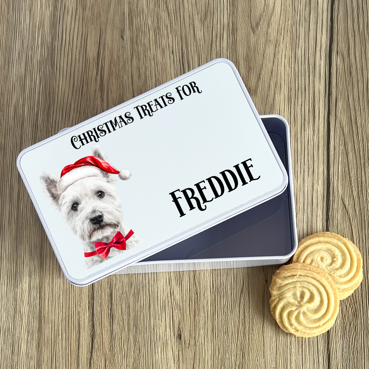 Personalised Dog Christmas Treat Tin