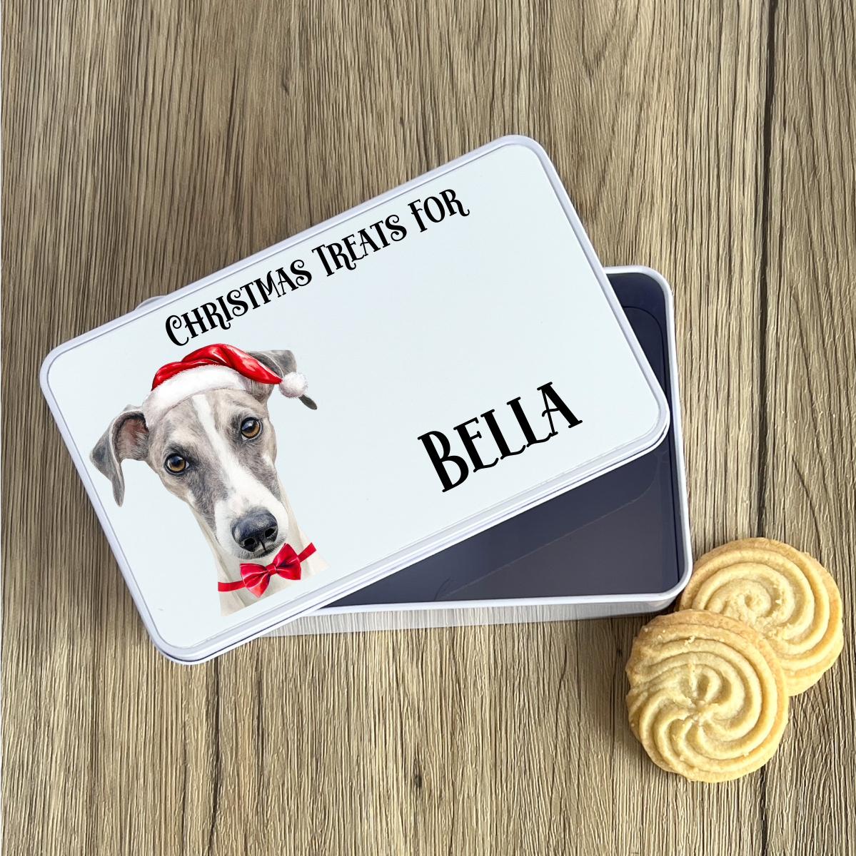 Personalised Dog Christmas Treat Tin