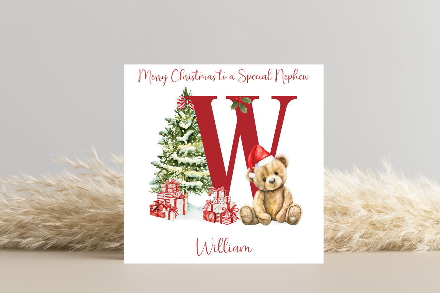 Personalised Teddy Bear Christmas Card