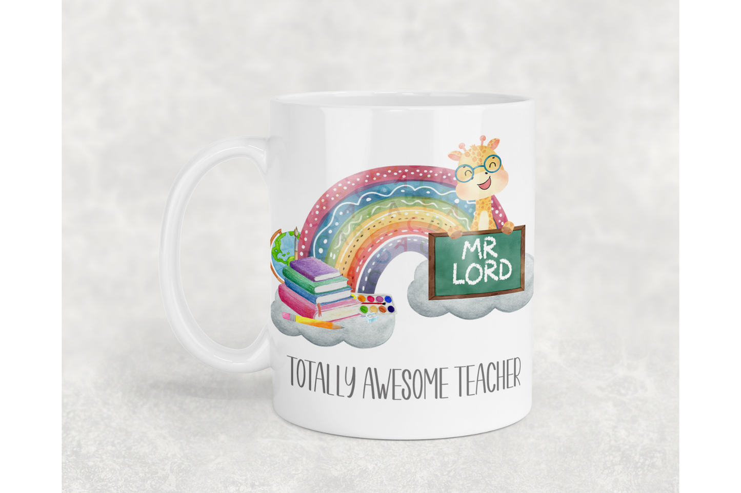 Personalised Teacher Rainbow Mug