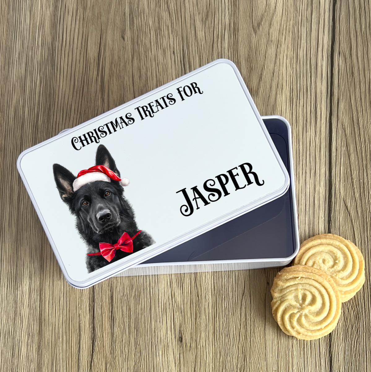 Personalised Dog Christmas Treat Tin