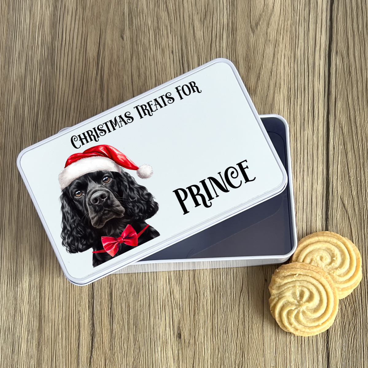 Personalised Dog Christmas Treat Tin