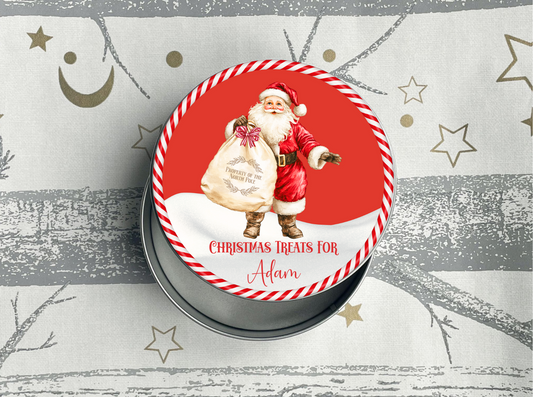 Personalised Santa Christmas Treats Tin