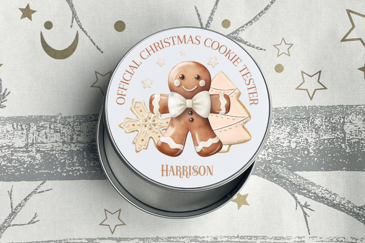 Personalised Official Christmas Cookie Tester Round Tin