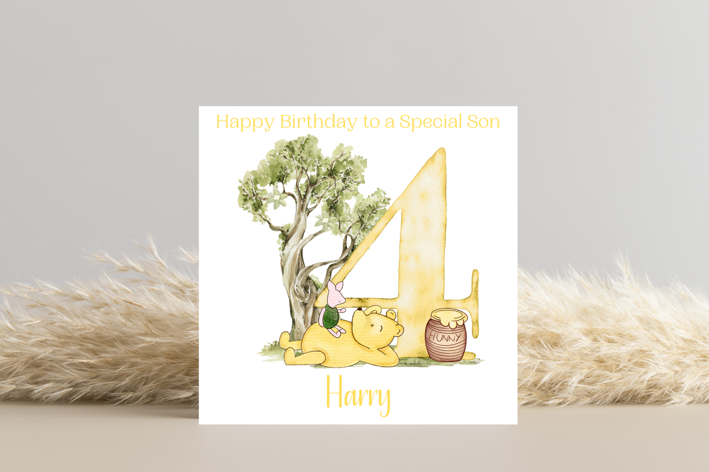 Personalised Winnie aged Birthday Card