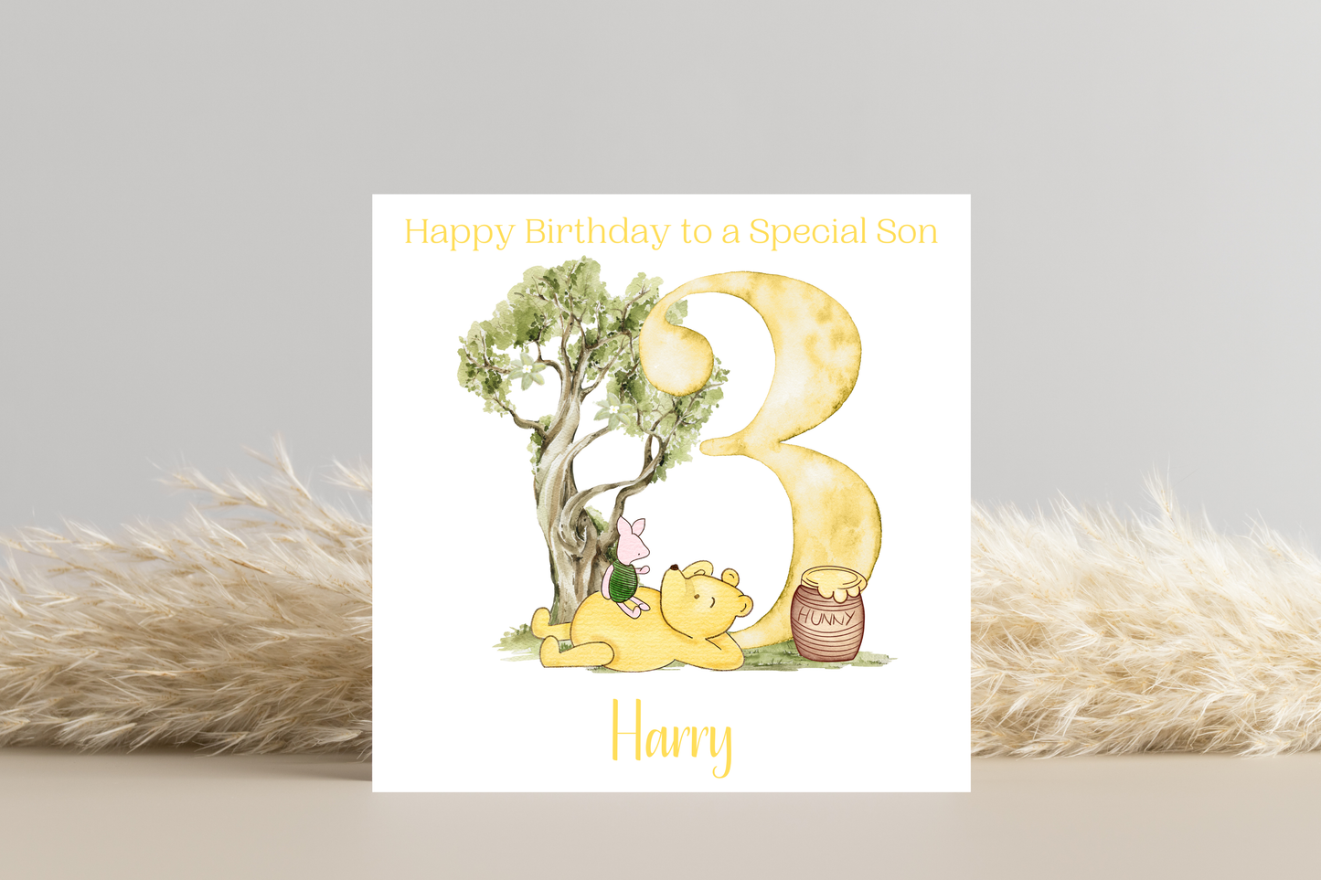 Personalised Winnie aged Birthday Card