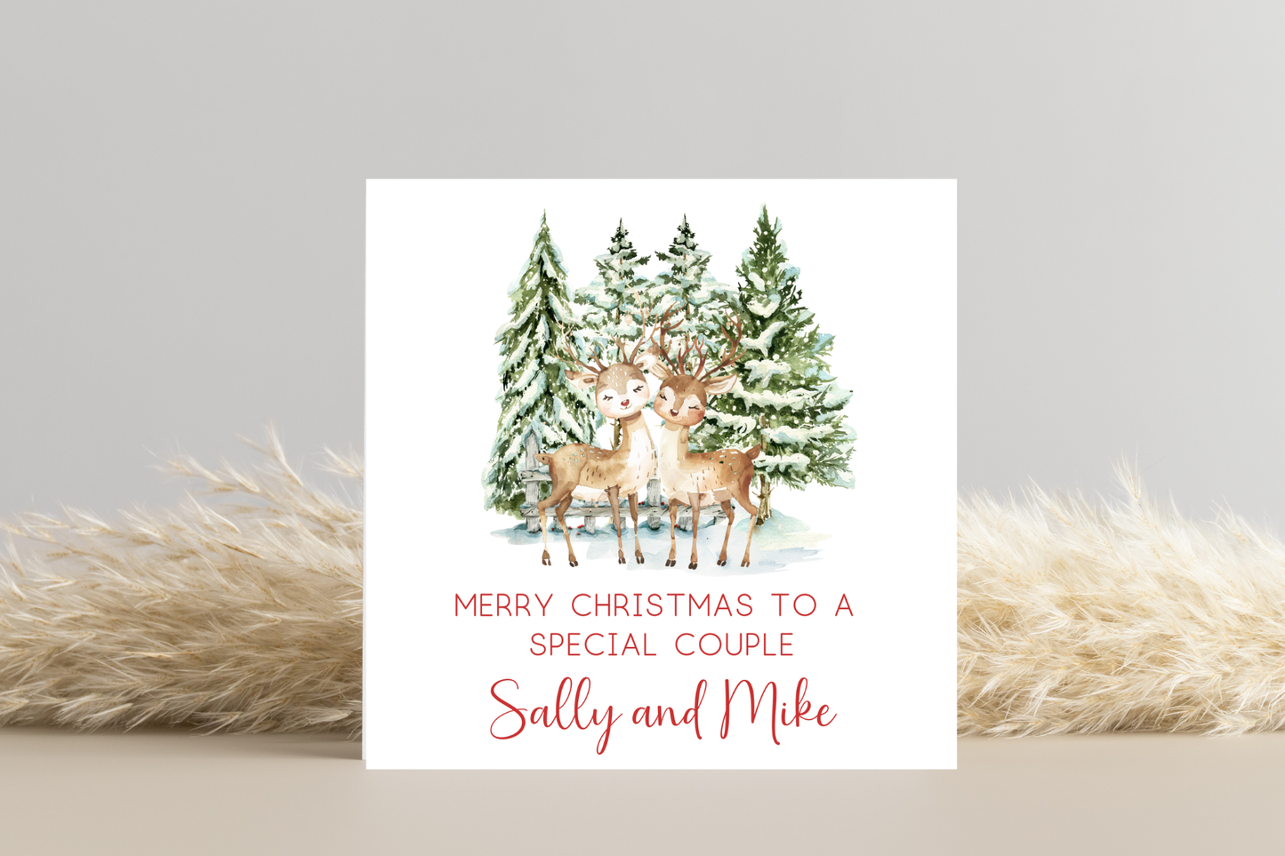 Personalised Reindeer Special Couple Christmas Card