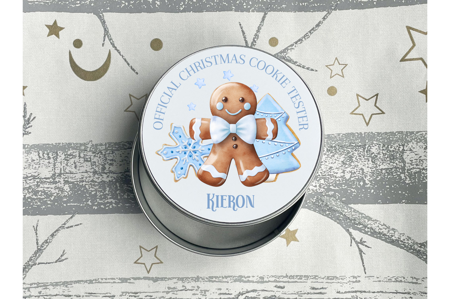 Personalised Official Christmas Cookie Tester Round Tin