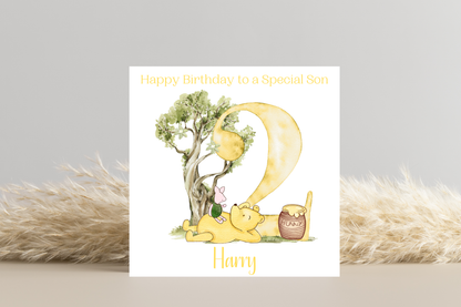 Personalised Winnie aged Birthday Card