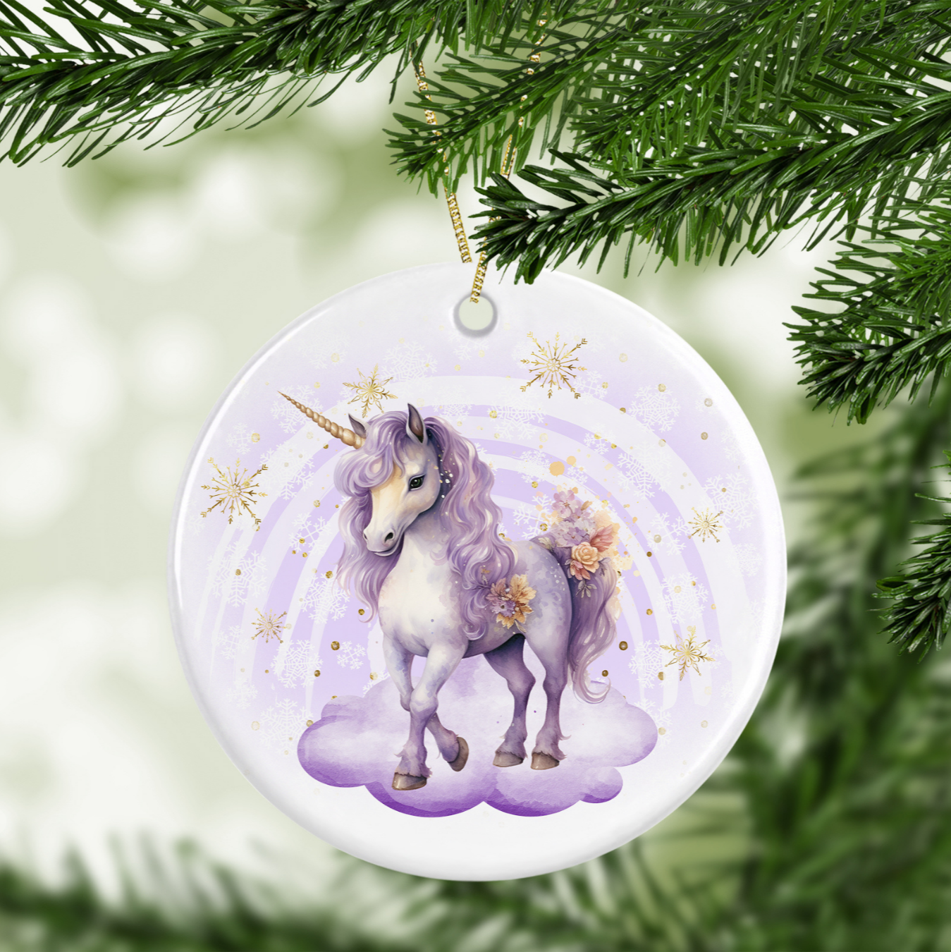 Purple Unicorn Tree Decoration