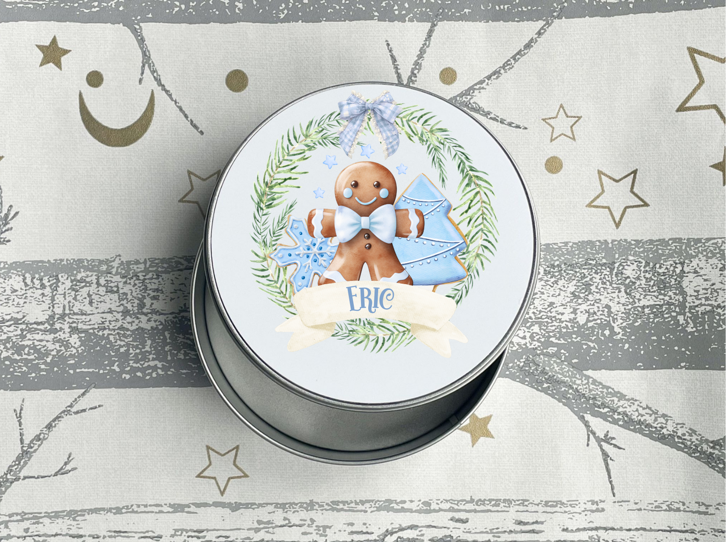 Personalised  Gingerbread Christmas Treats Tin