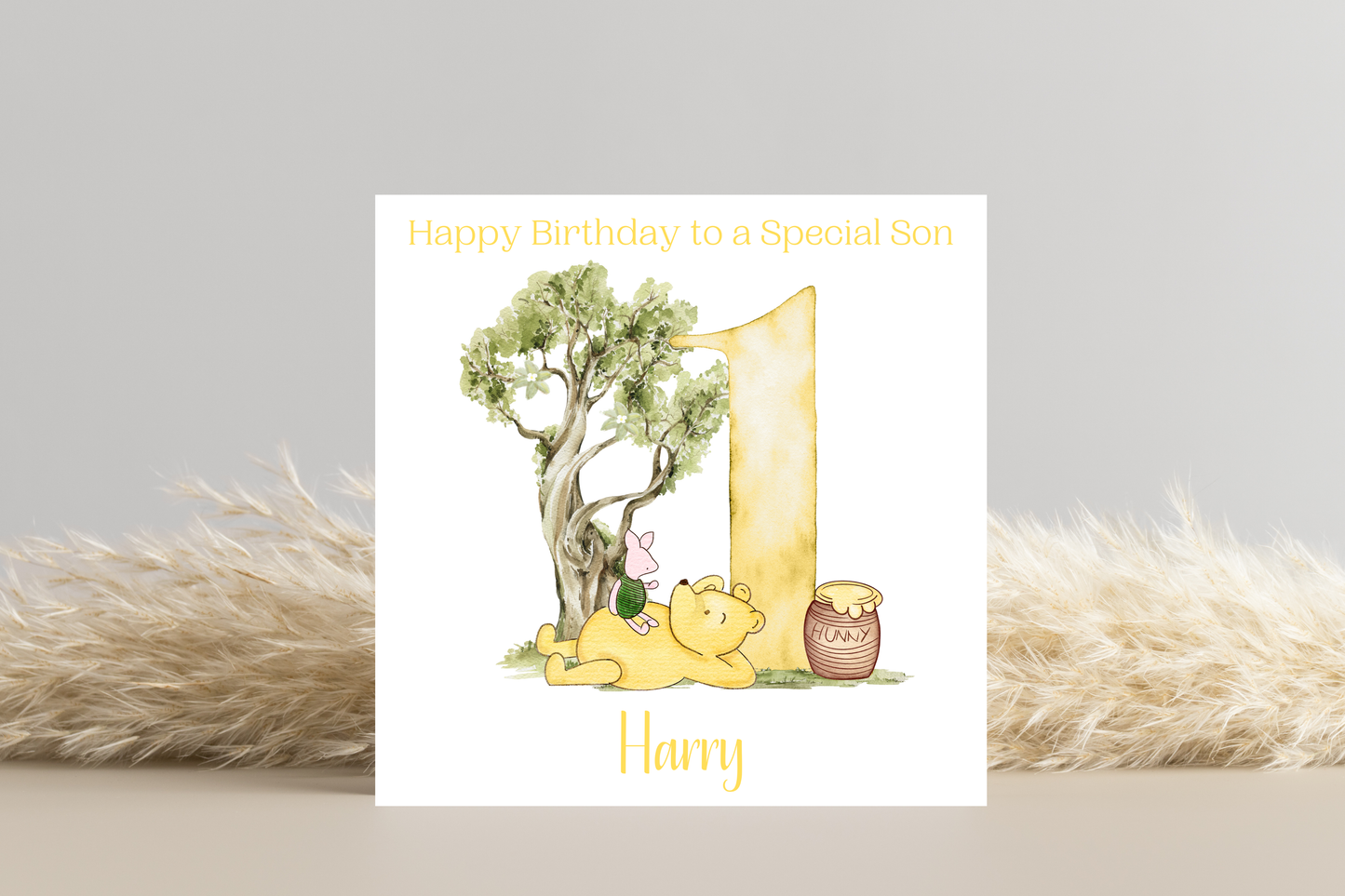 Personalised Winnie aged Birthday Card