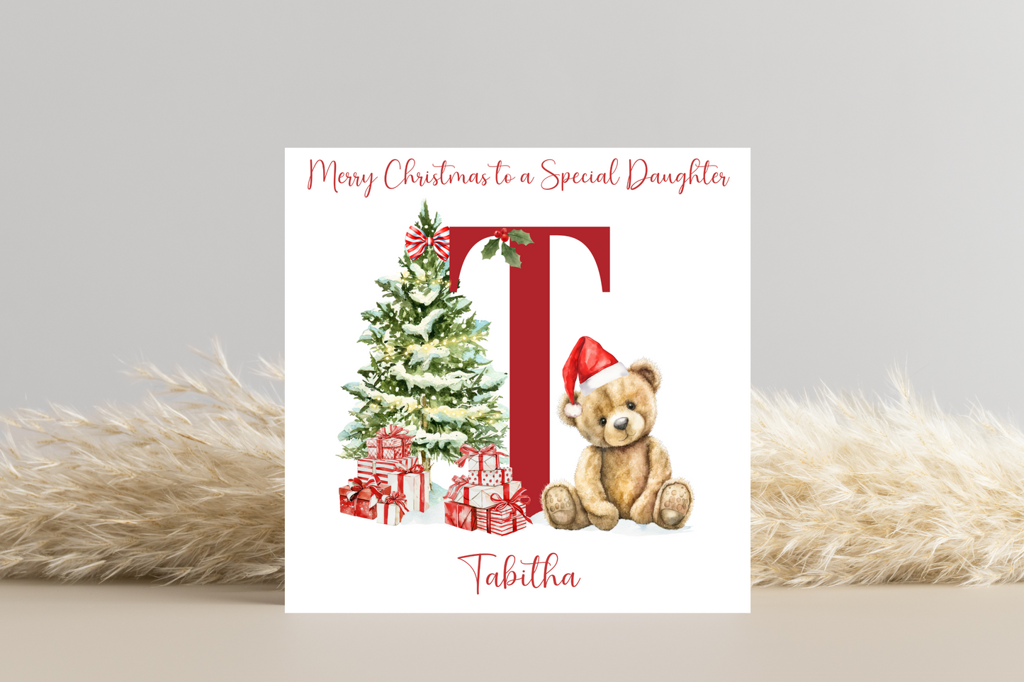 Personalised Teddy Bear Christmas Card