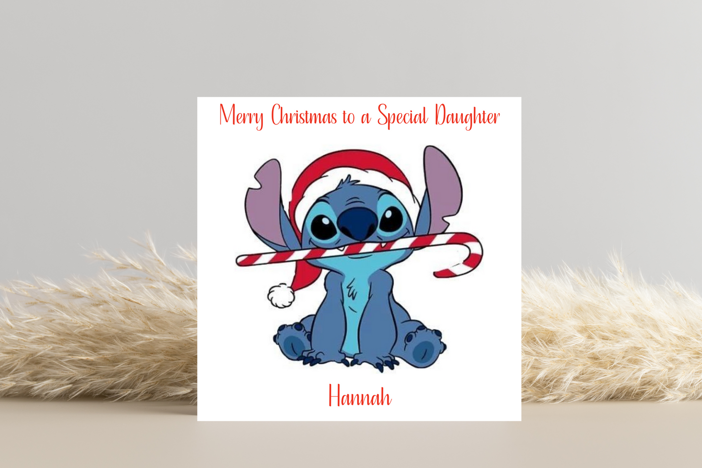 Personalised Stitch Christmas Card- Cheeky Candycane