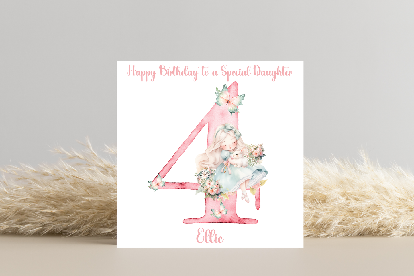 Alice and White Rabbit Birthday Card