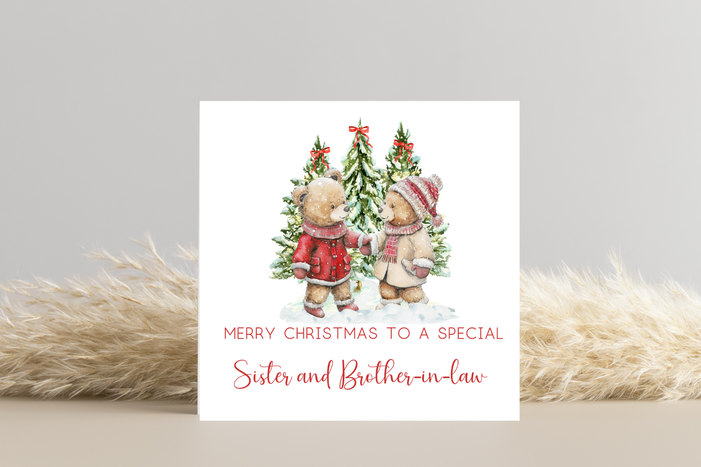 Personalised Bear Special Couple Christmas Card