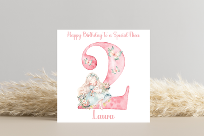 Alice and White Rabbit Birthday Card