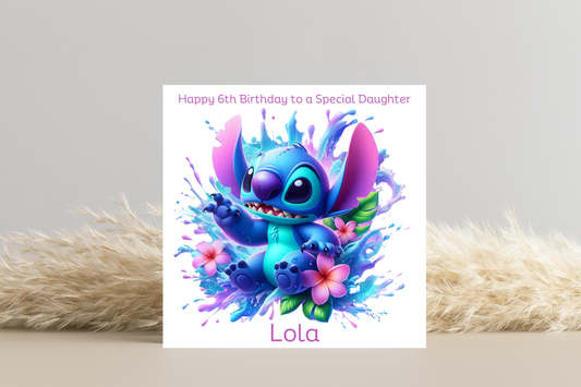 Personalised Stitch Birthday Card