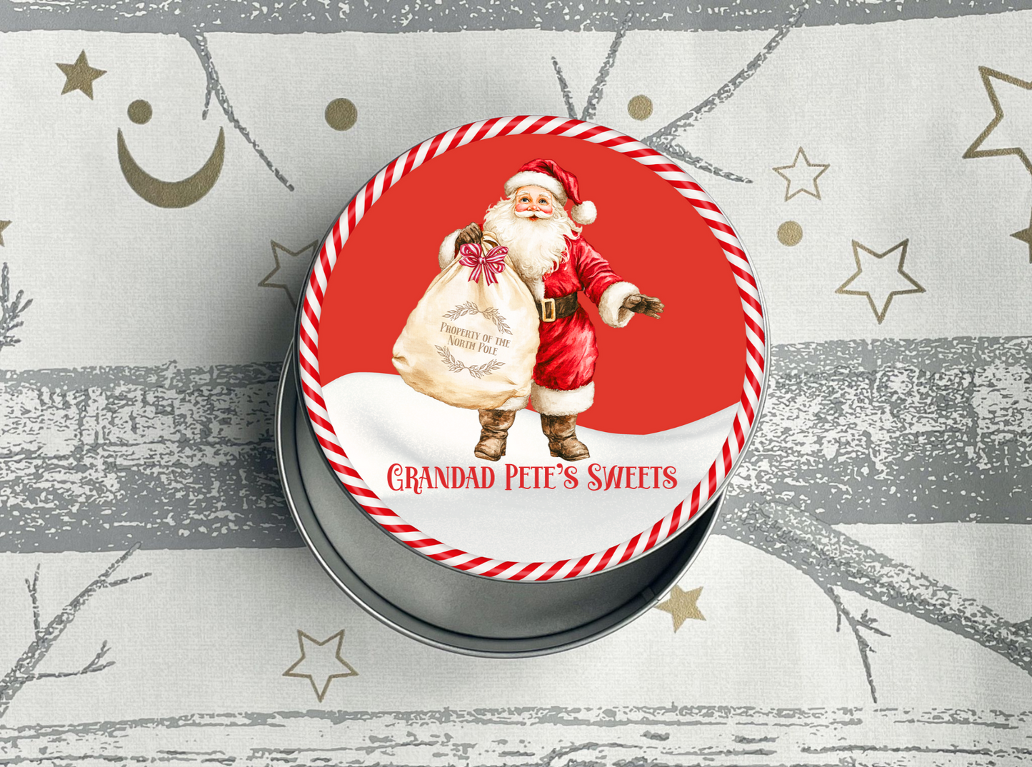 Personalised Santa Christmas Treats Tin