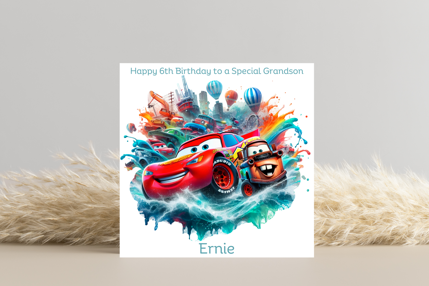 Personalised Cars Birthday Card for Kids