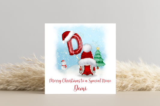 Personalised Christmas Gonk Christmas Card