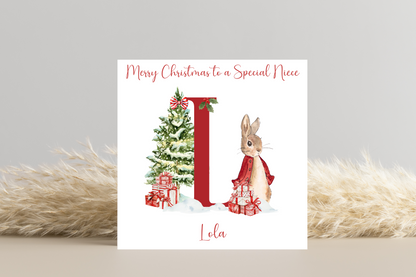 Personalised Peter Rabbit Christmas Card