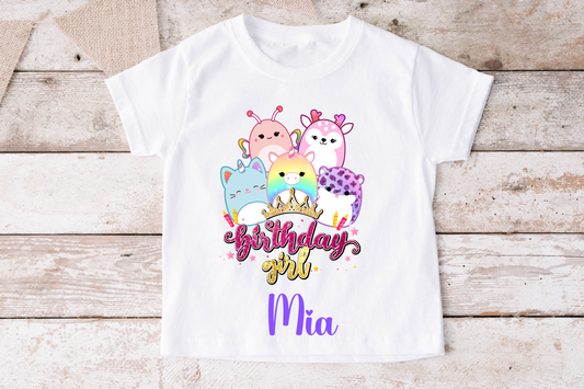 Personalised Squishmallow Birthday t-shirt