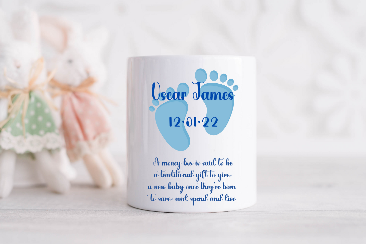 Personalised New Baby Money Box Gift