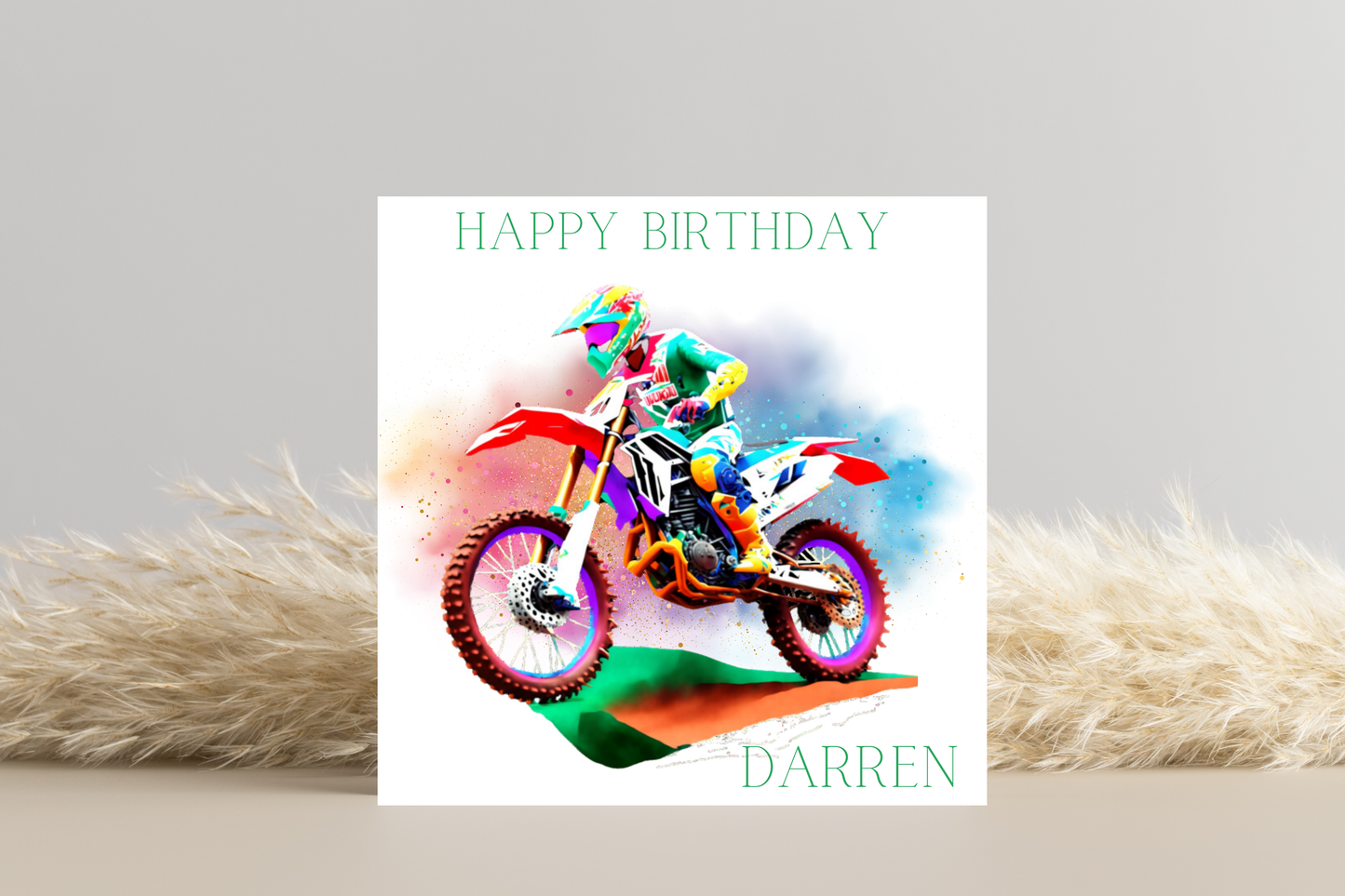 Personalised Motocross  Birthday Card