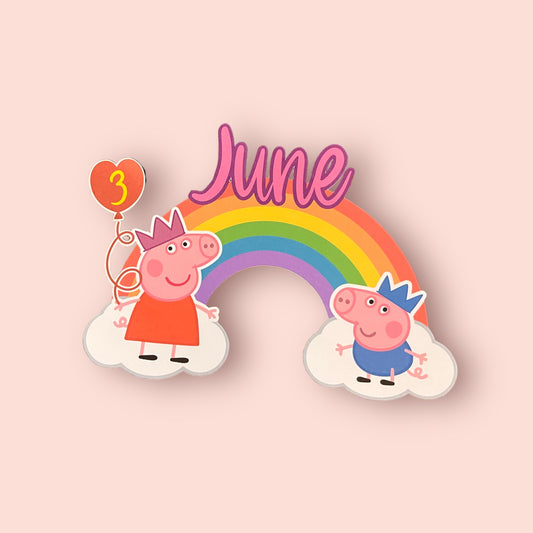 Personalised Peppa Pig Rainbow Cake Topper