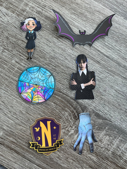 Wednesday Addams Cup Cake Toppers