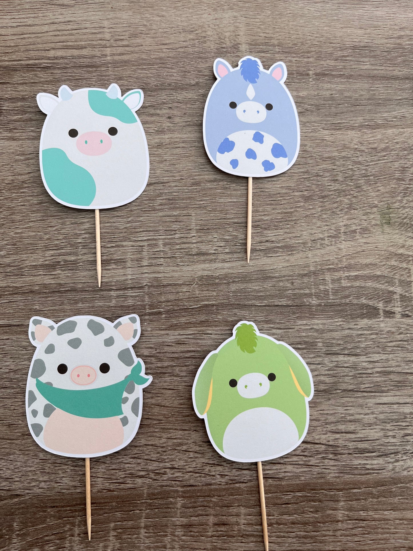 Set of 8 animal mix Squishmallows CupCake Toppers