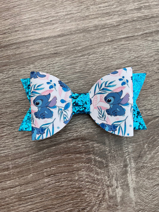 Glittery 4in Stitch Hair Bow