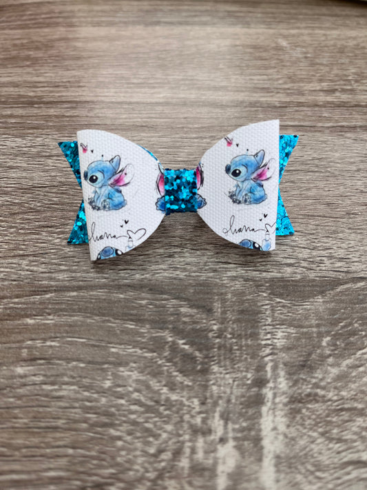 Glittery 3in Stitch Hair Bow