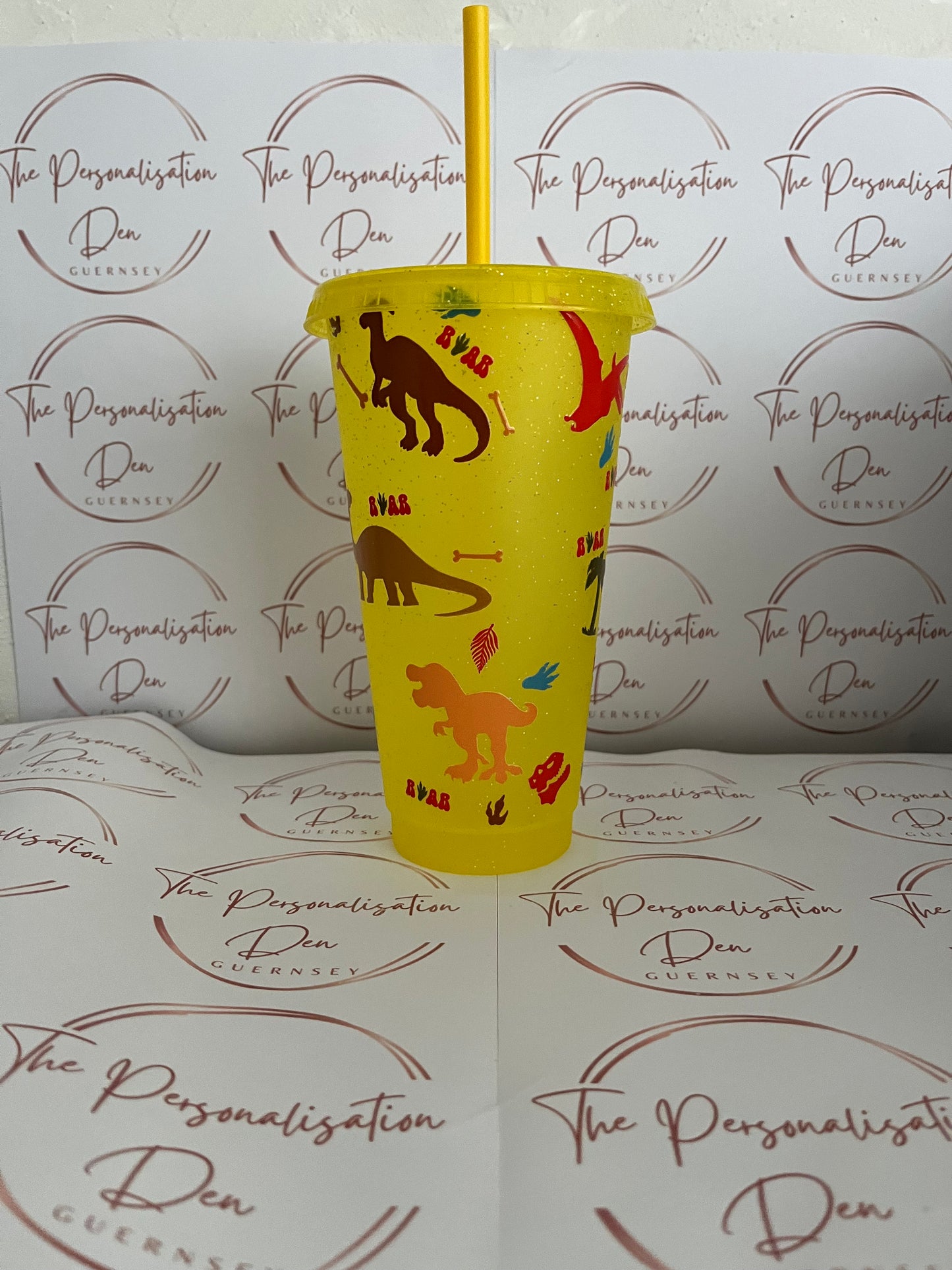 Yellow Dinosaur Cold Cup