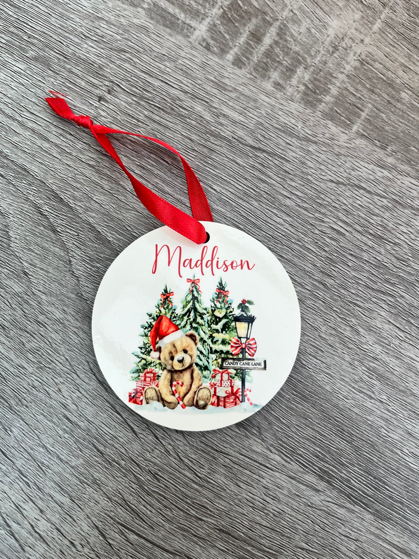 Personalised Teddy Christmas Tree Decoration