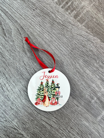 Personalised Peter Rabbit Christmas Tree Decoration