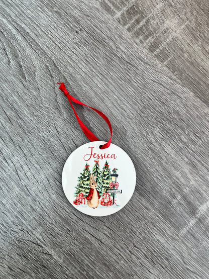 Personalised Peter Rabbit Christmas Tree Decoration