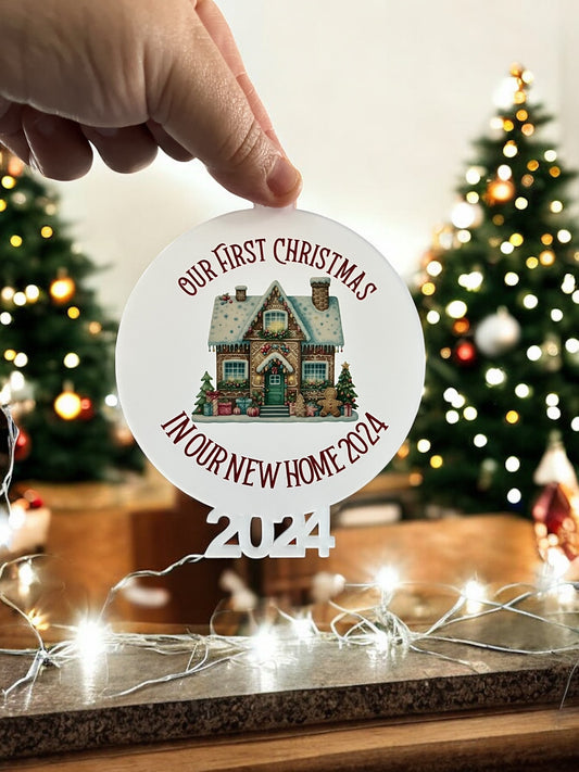 Our First Christmas In Our New Home 2024 Acrylic Tree Decoration