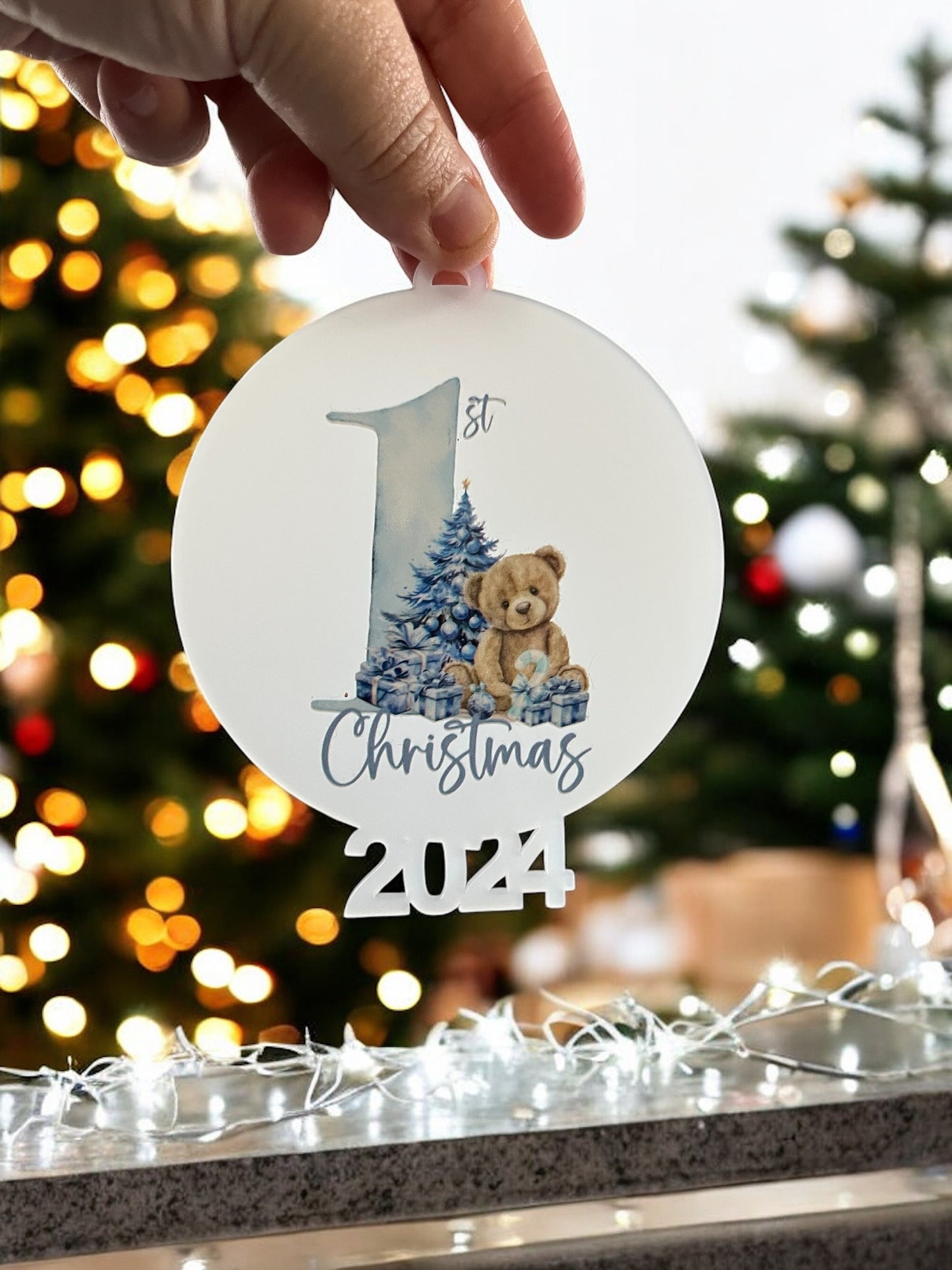 Personalised 1st Christmas 2024 Christmas Tree Decoration