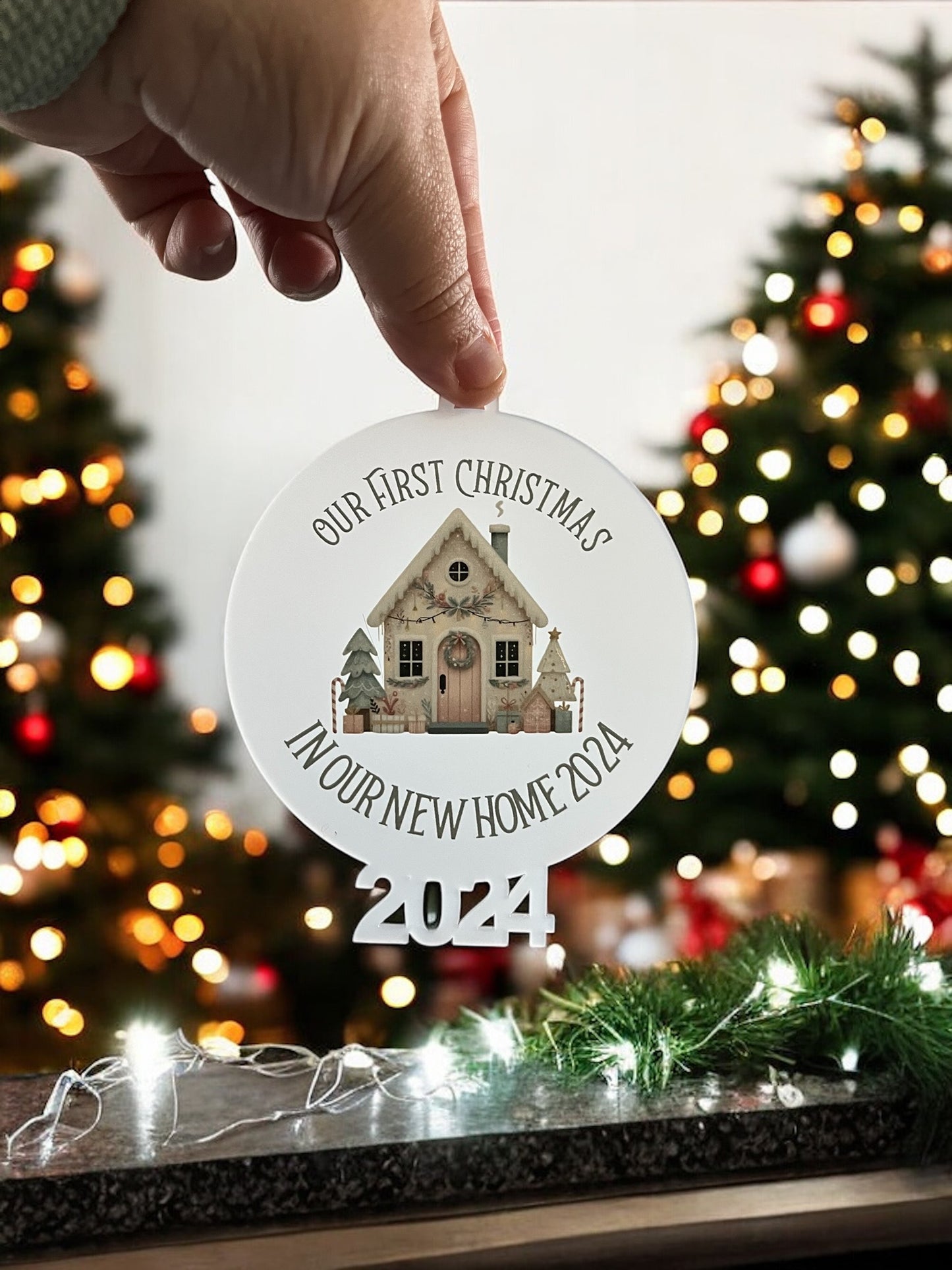 Our First Christmas In Our New Home 2024 Acrylic Tree Decoration