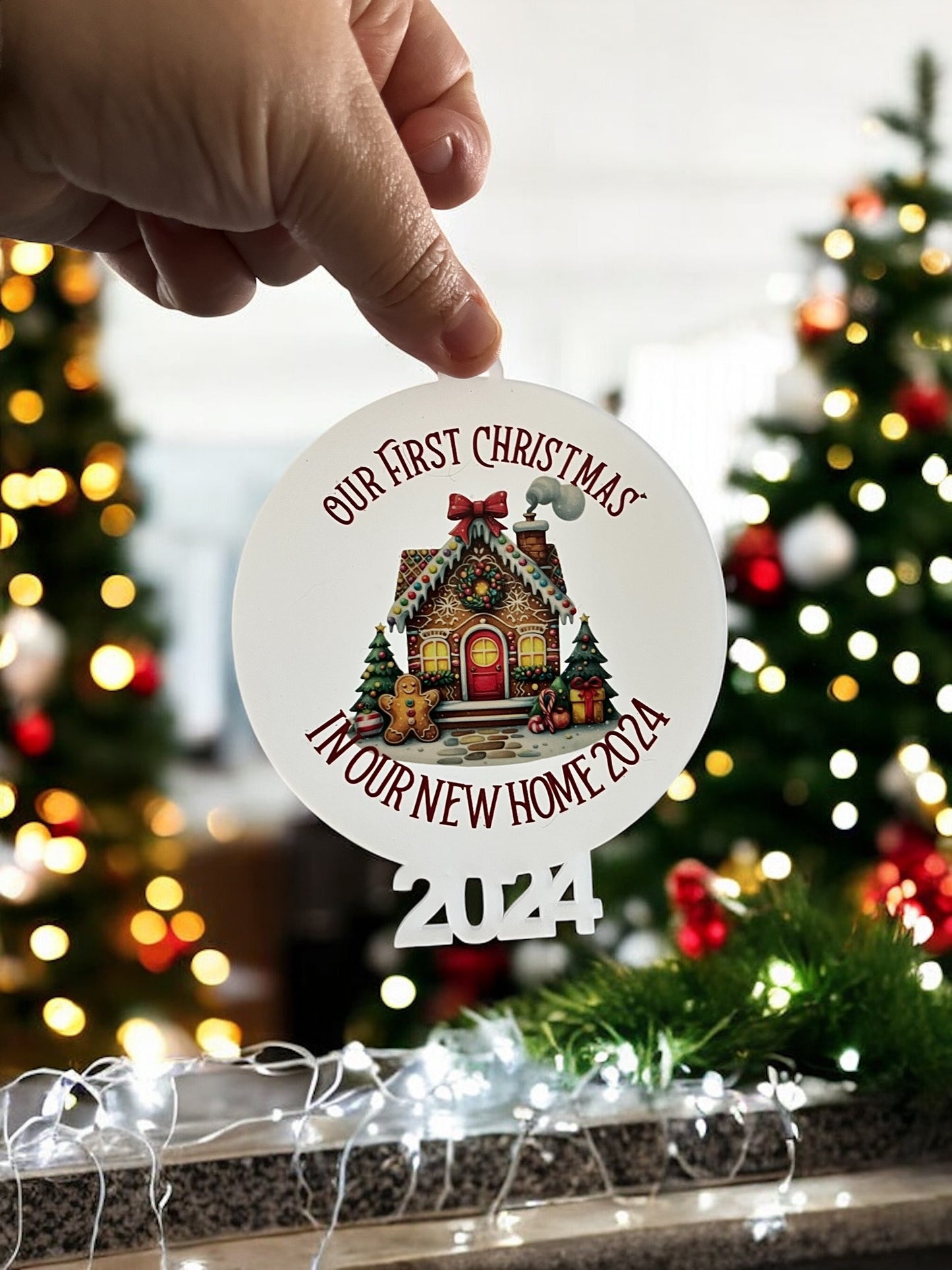 Our First Christmas In Our New Home 2024 Acrylic Tree Decoration